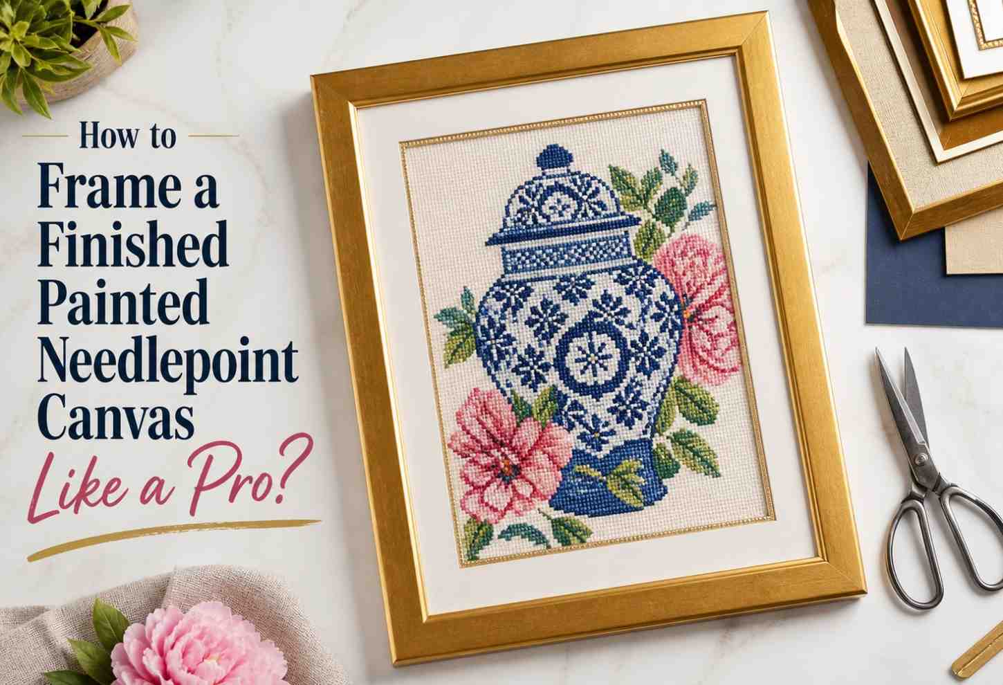 How to Frame a Finished Painted Needlepoint Canvas Like a Pro?